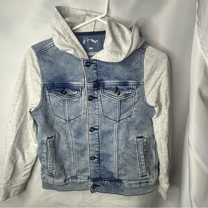 Art Class Blue Denim Jacket with Gray Sleeves
